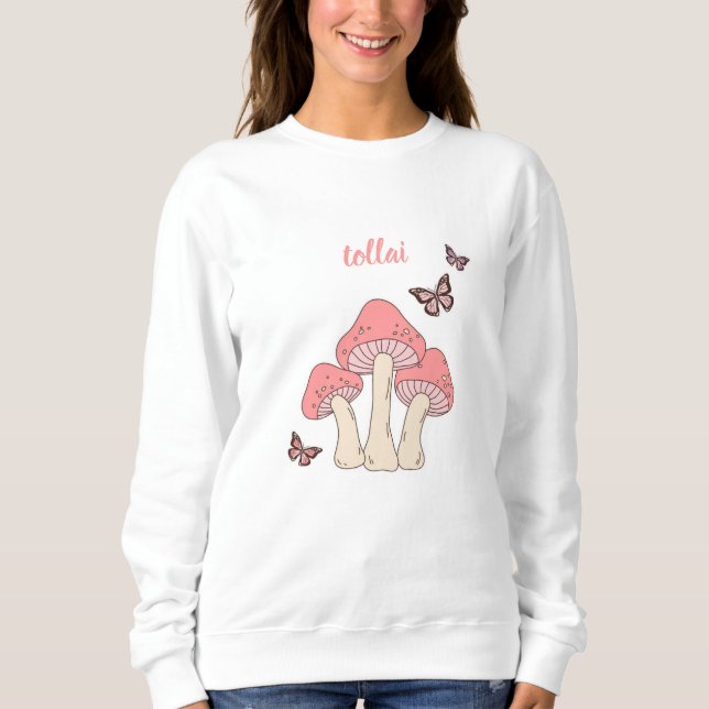 Camiseta Cute Pink Mushroom Sweater (Frente)