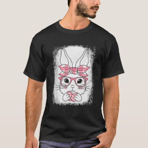 Camiseta Cute Pink Plaid Pattern Easter Bunny Face Rabbit E