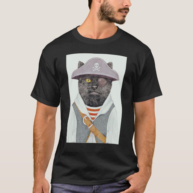 Camiseta Cute Pirate Cat Skull 4 (Frente)