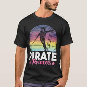 Camiseta Cute Pirate Princess Girls Retro Sunset Ship Pirat