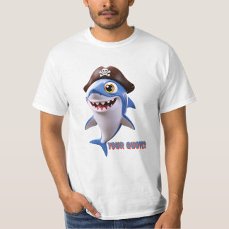 Camiseta Cute Pirate Shark Cartoon – 3D Kids Illustration