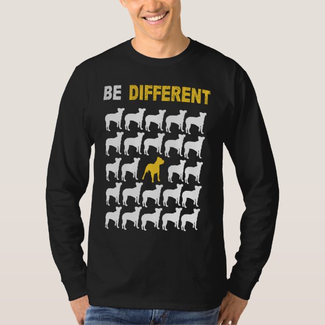 Camiseta Cute Pit Bull Be Different Inspiration (Frente)