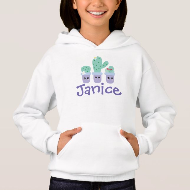 Camiseta Cute Plantas de Cactus Florais Caprichosas (Frente)