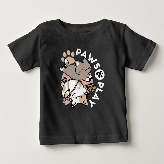 Camiseta Cute Playful Cats Design – Fun Paws and Play Art (Frente)