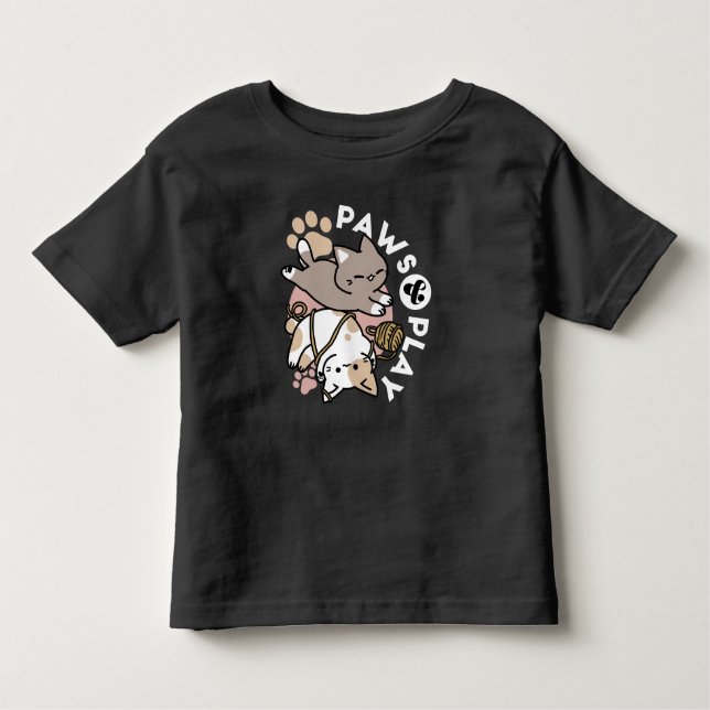 Camiseta Cute Playful Cats Design – Fun Paws and Play Art (Frente)