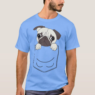 Camiseta , Cute Pocket Pug Puppy, Dog 1 