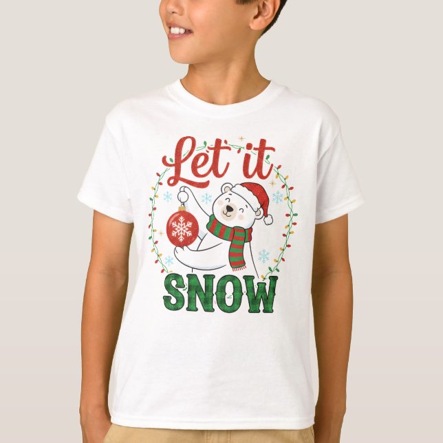 Camiseta Cute Polar Bear Holiday (Frente)