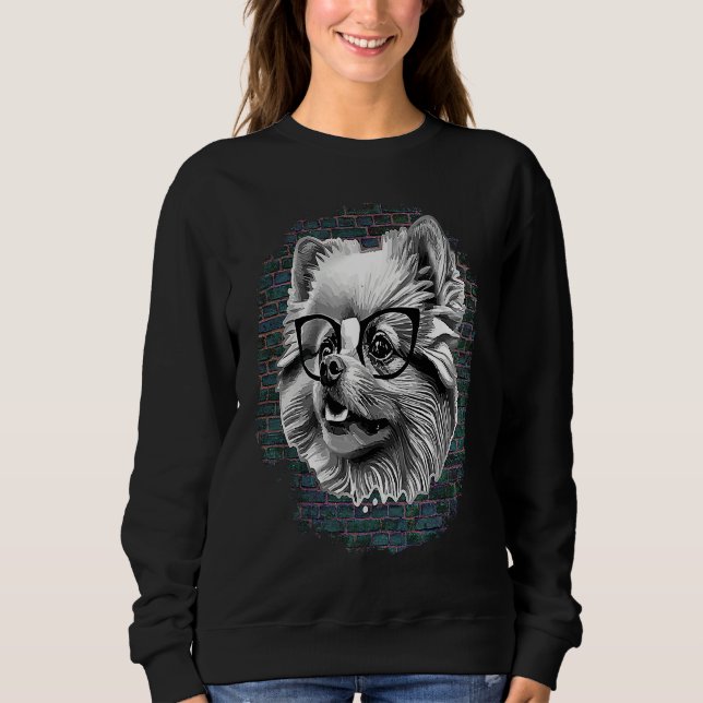 Camiseta Cute Pomeranian Dog Wearing Nerd Glasses Funny Gra (Frente)