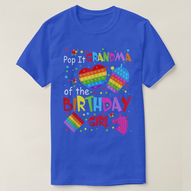 Camiseta Cute Pop It Grandma Of The Birthday Girl Fidget To (Frente do Design)