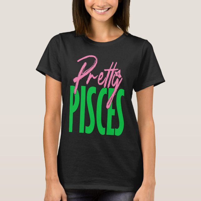 Camiseta Cute pretty pisces zodiac signs aka (Frente)