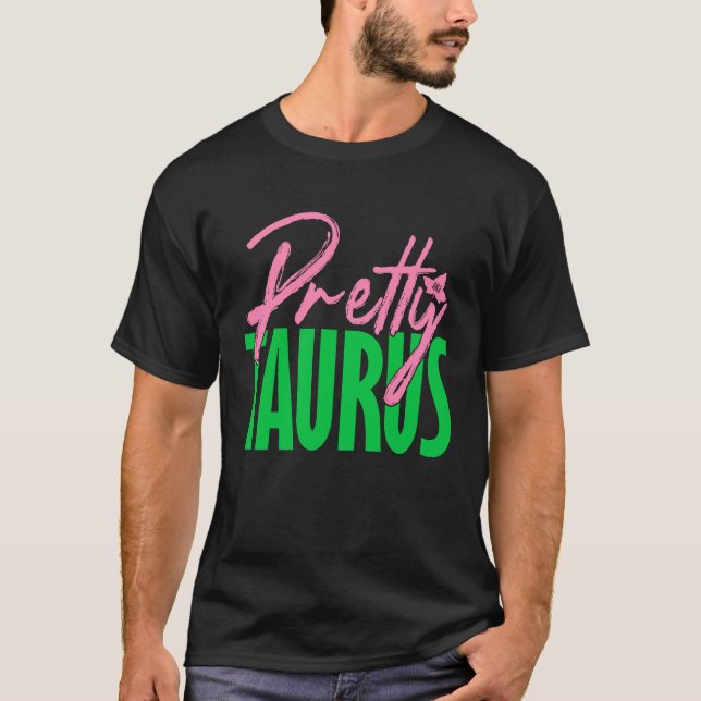 Camiseta Cute pretty taurus zodiac signs aka (Frente)