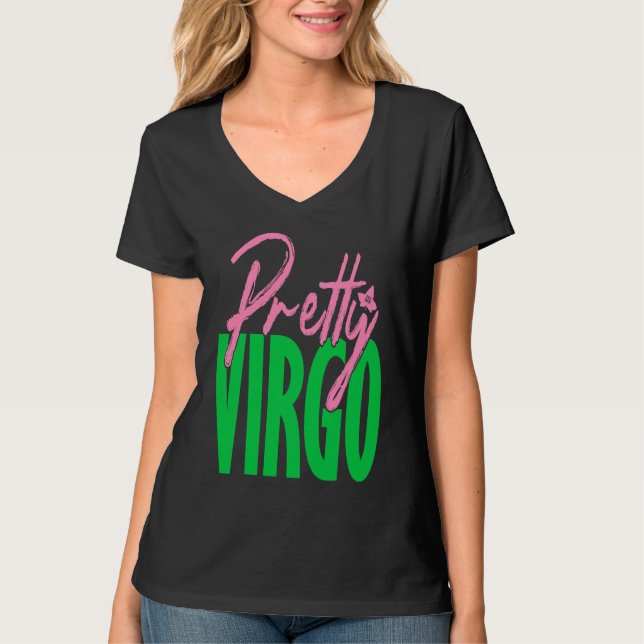 Camiseta Cute pretty virgo zodiac signs aka (Frente)