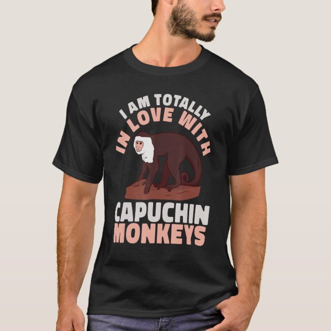 Camiseta cute Primate I am totally in love with Capuchin Mo (Frente)