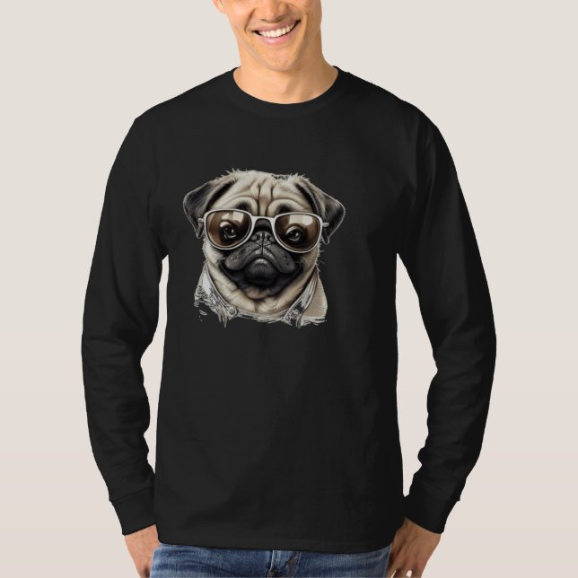 Camiseta Cute Pub Face with cool Sunglasses (Frente)