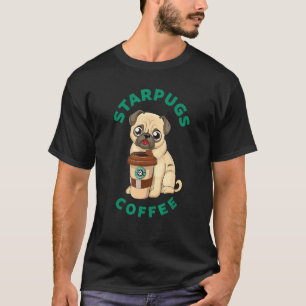 Camiseta Cute Pug Café Senhoras Mãe de Cachorro Puppy Senho