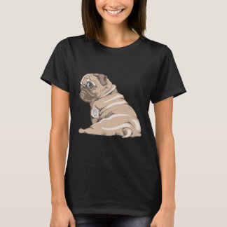 Camiseta Cute Pug Com Glucose Monitora Diabetes Em Curso