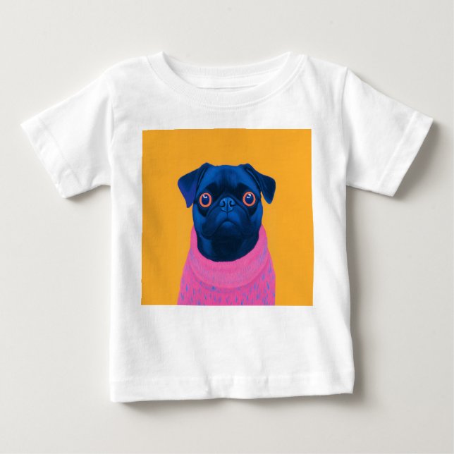 Camiseta Cute Pug Engraçado (Frente)