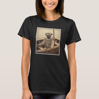 Camiseta Cute Pug Fisherman on a Boat Humor