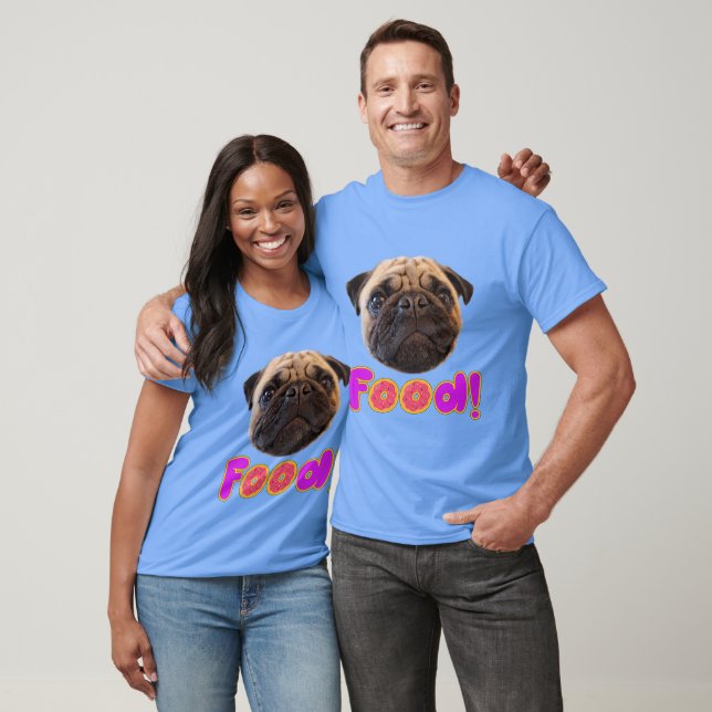 Camiseta Cute Pug Implorando Comida (Unissex)