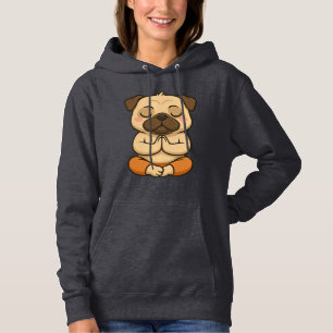 Camiseta Cute pug ioga meditação relaxamento desenho animad