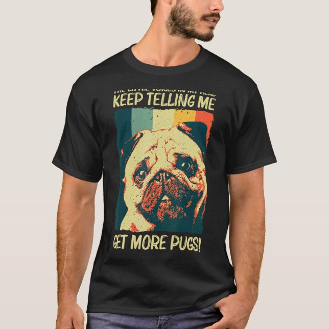 Camiseta Cute Pug Para Homens Mulheres Cão De Pet Cãozinho  (Frente)