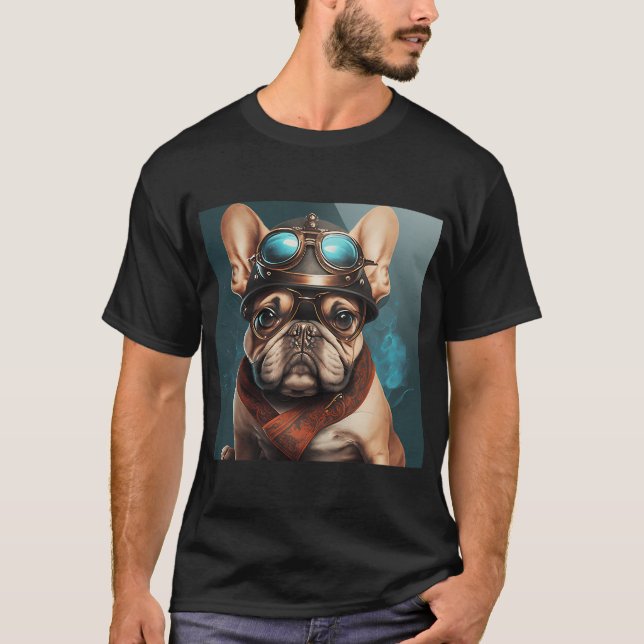 Camiseta Cute Pug Preto e Marrom Graduando (Frente)