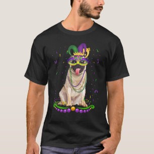 Camiseta Cute Pug Vestindo Máscara Mardi Gras Dogs