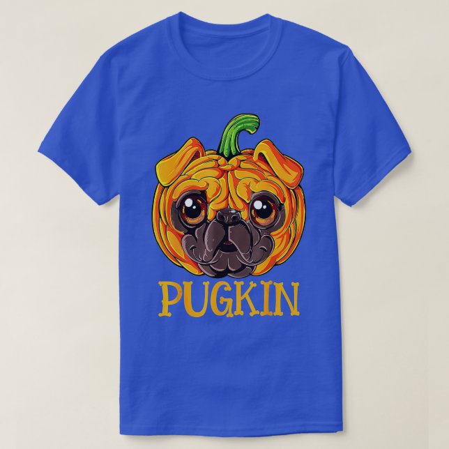 Camiseta Cute Pugkin Pug Pumpkint Halloween (Frente do Design)