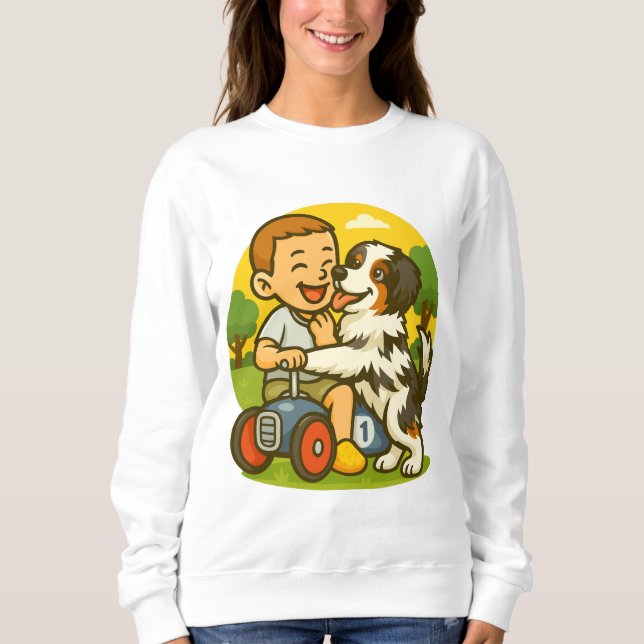Camiseta Cute Puppy and Kid Playtime (Frente)