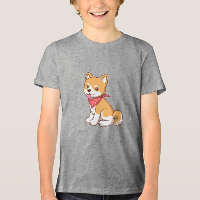 Camiseta Cute Puppy Dog Shiba Inu (Frente)