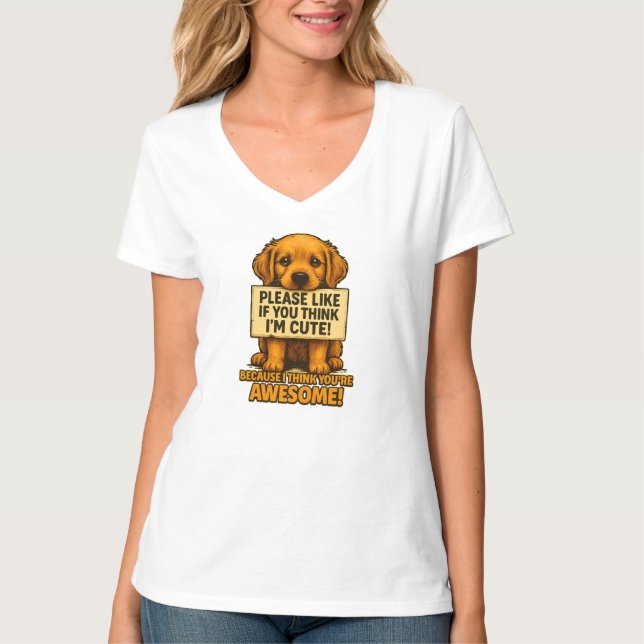 Camiseta Cute Puppy, Funny Dog Lover Quote (Frente)