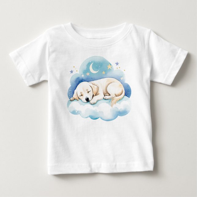 Camiseta Cute Puppy Labrador na Lua - (Frente)