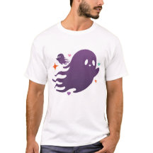 Cute Purple Ghost Duo – Whimsical Halloween Art