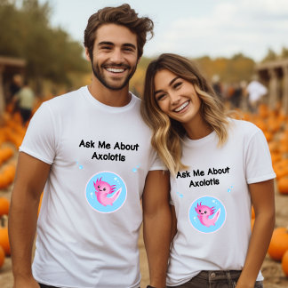 Camiseta Cute Purple Me Pergunte Sobre Axolotls Salamander