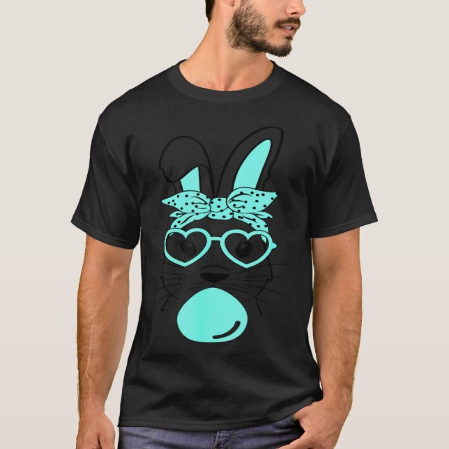 Camiseta Cute Rabbit Bunny Blowing Bubble Gum Easter Day (Frente)