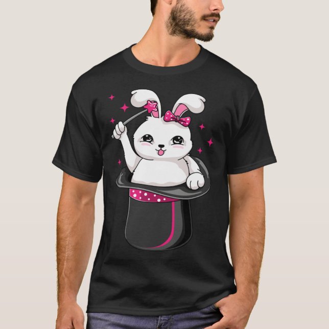 Camiseta Cute Rabbit In A Hat  Magician Performer Illusioni (Frente)