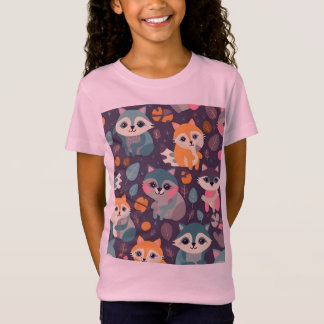Camiseta Cute Raccoon Colorido
