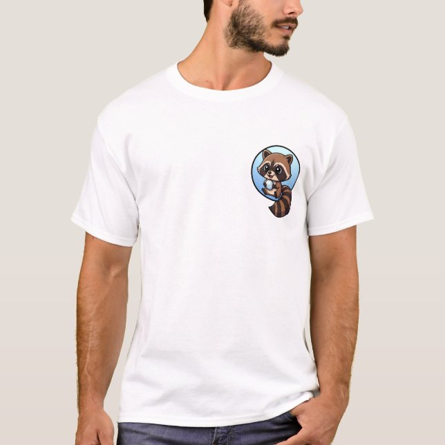 Camiseta Cute Raccoon with Glowing Orb (Frente)