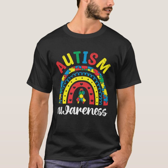 Camiseta Cute Rainbow Autistic Autism Awareness (Frente)
