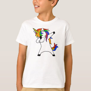 Camiseta Cute Rainbow Dabbing Unicorn
