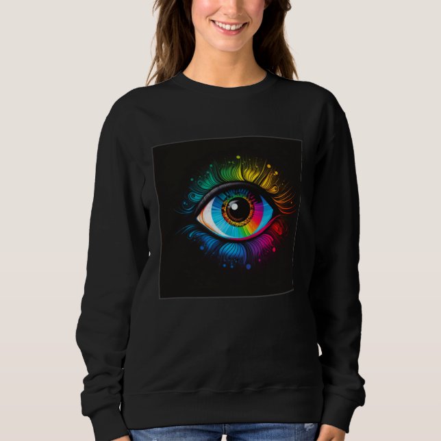 Camiseta Cute Rainbow Eye Illustration Colorful Tears Uniqu (Frente)
