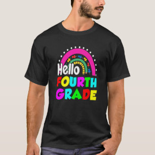 Camiseta Cute Rainbow Hello Fourth Grade Happy First Day