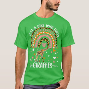 Camiseta Cute Rainbow Leopard Apenas Uma Menina Que Ama Gir