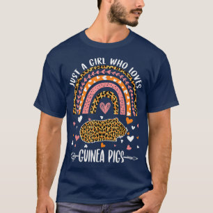 Camiseta Cute Rainbow Leopardo Só Uma Menina Que Ama Guiné