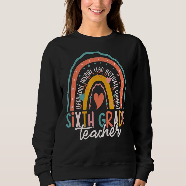 Camiseta Cute Rainbow Sixth Grade Teacher First Day Back To (Frente)