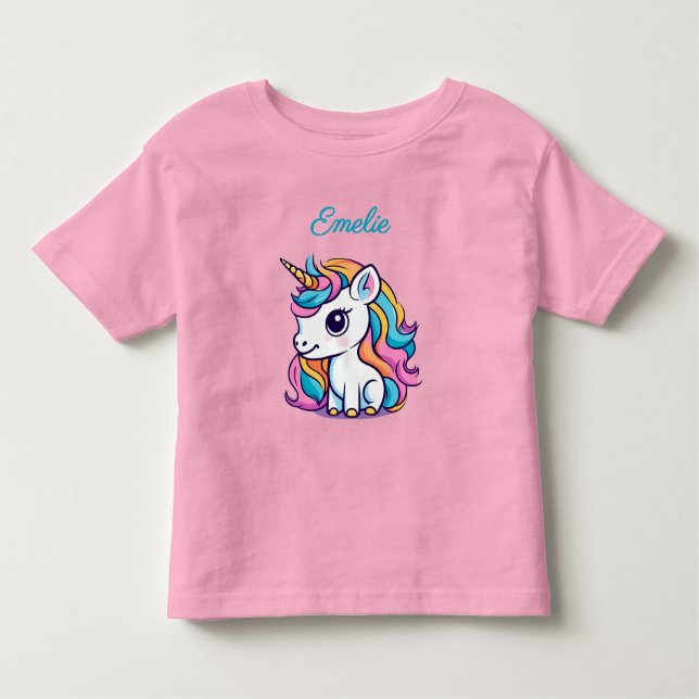 Camiseta Cute Rainbow Unicorn (Frente)