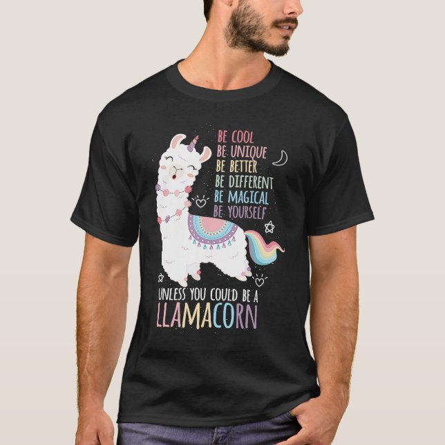 Camiseta Cute Rainbow Unicorn Alpaca Unless You Could Be A  (Frente)
