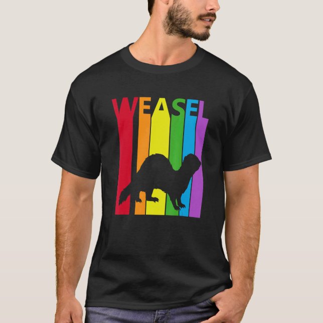 Camiseta Cute Rainbow Weasel Animal (Frente)