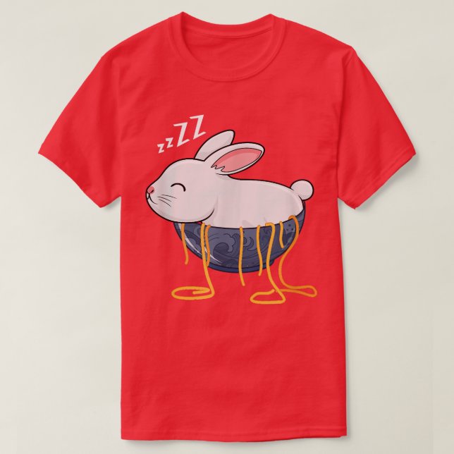 Camiseta Cute Ramen and Bunny Funny Anime Noodle Japanese R (Frente do Design)