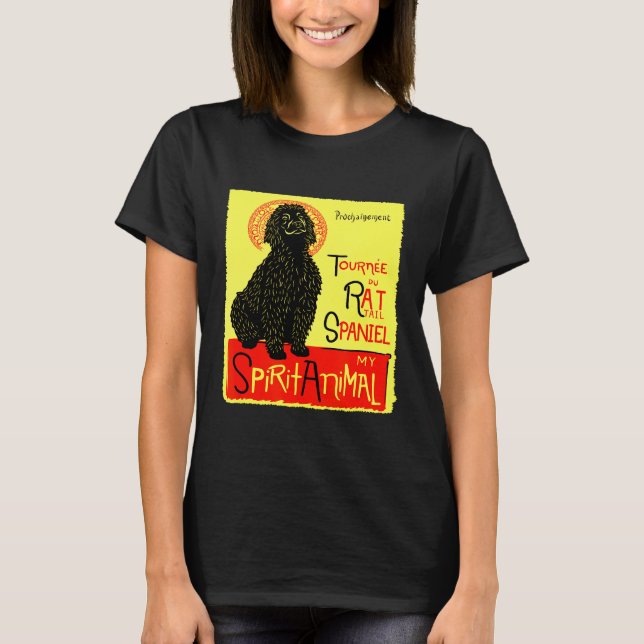 Camiseta Cute Rat Tail Spaniel Irish Water Spaniel Dog Art (Frente)